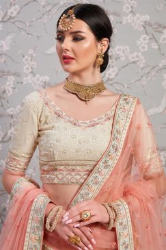 Alternative view of Off White Georgette Embroidered Lehenga Choli