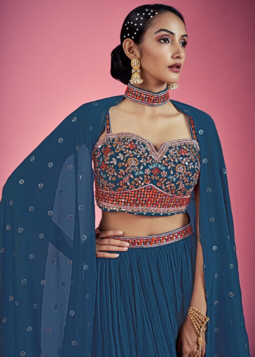 Navy Blue Party Wear Lehenga Choli