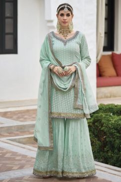 Mint Green Palazzo Salwar Suit