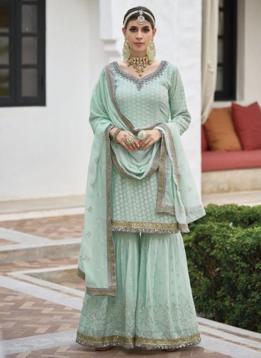 Mint Green Palazzo Salwar Suit