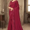 Red Fancy Silk Saree With Designer Blouse