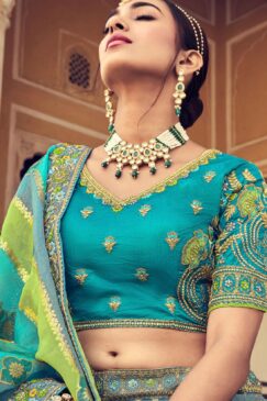Alternative view of Teal Heavy Silk Lehenga Choli