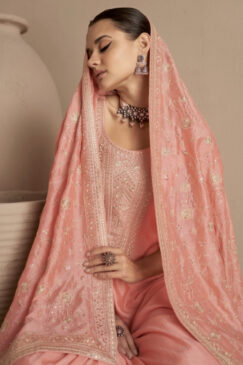 Alternative view of Peach Silk Palazzo Pant Suit