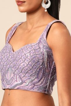 Alternative view of Lavender Floral Embroidered Bridal Lehenga Choli