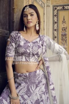 Alternative view of Lilac Crush Silk Floral Print Lehenga Choli