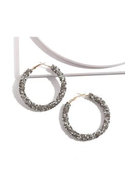 Paved Hoop Crystal Earrings