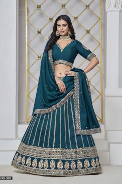 Bluish Cyan Color Beautiful Lehenga choli For Party