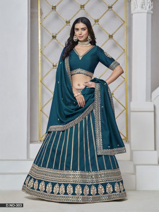 Bluish Cyan Color Beautiful Lehenga choli For Party