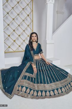 Alternative view of Bluish Cyan Color Beautiful Lehenga choli For Party