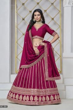Magenta Red Color Beautiful Lehenga choli For Party