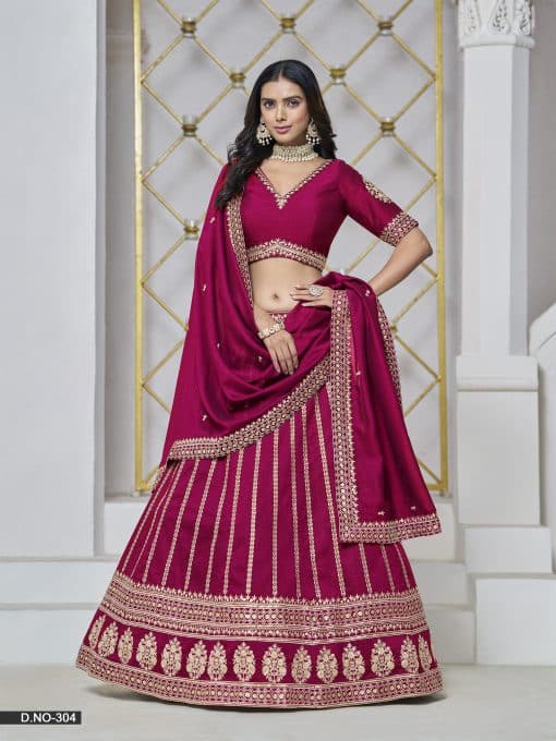 Magenta Red Color Beautiful Lehenga choli For Party
