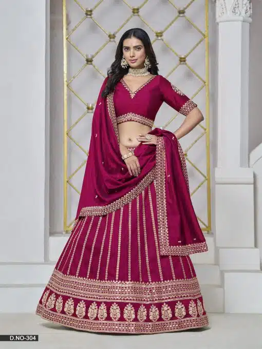 Magenta Red Color Beautiful Lehenga choli For Party