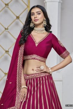 Alternative view of Magenta Red Color Beautiful Lehenga choli For Party