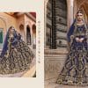 Wedding Culture Lehenga in Velvet Fabric In Blue Color