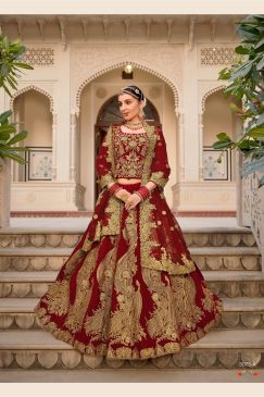 Alternative view of Dark Red Color Bridal Lehenga Choli