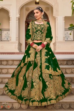 Green Color Lehenga Choli For Wedding Function
