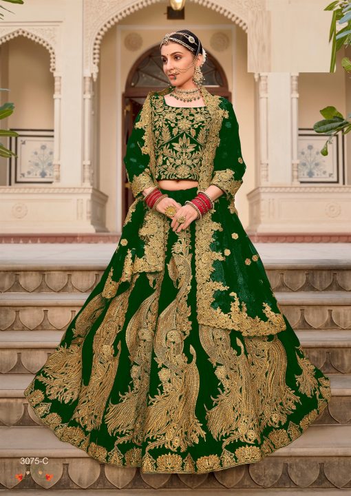 Green Color Lehenga Choli For Wedding Function