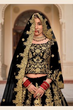Alternative view of Black Color Lehenga Choli For Family Function