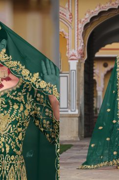 Alternative view of Anarkali Suit Exclusively Designed For The Occasion in Green Color