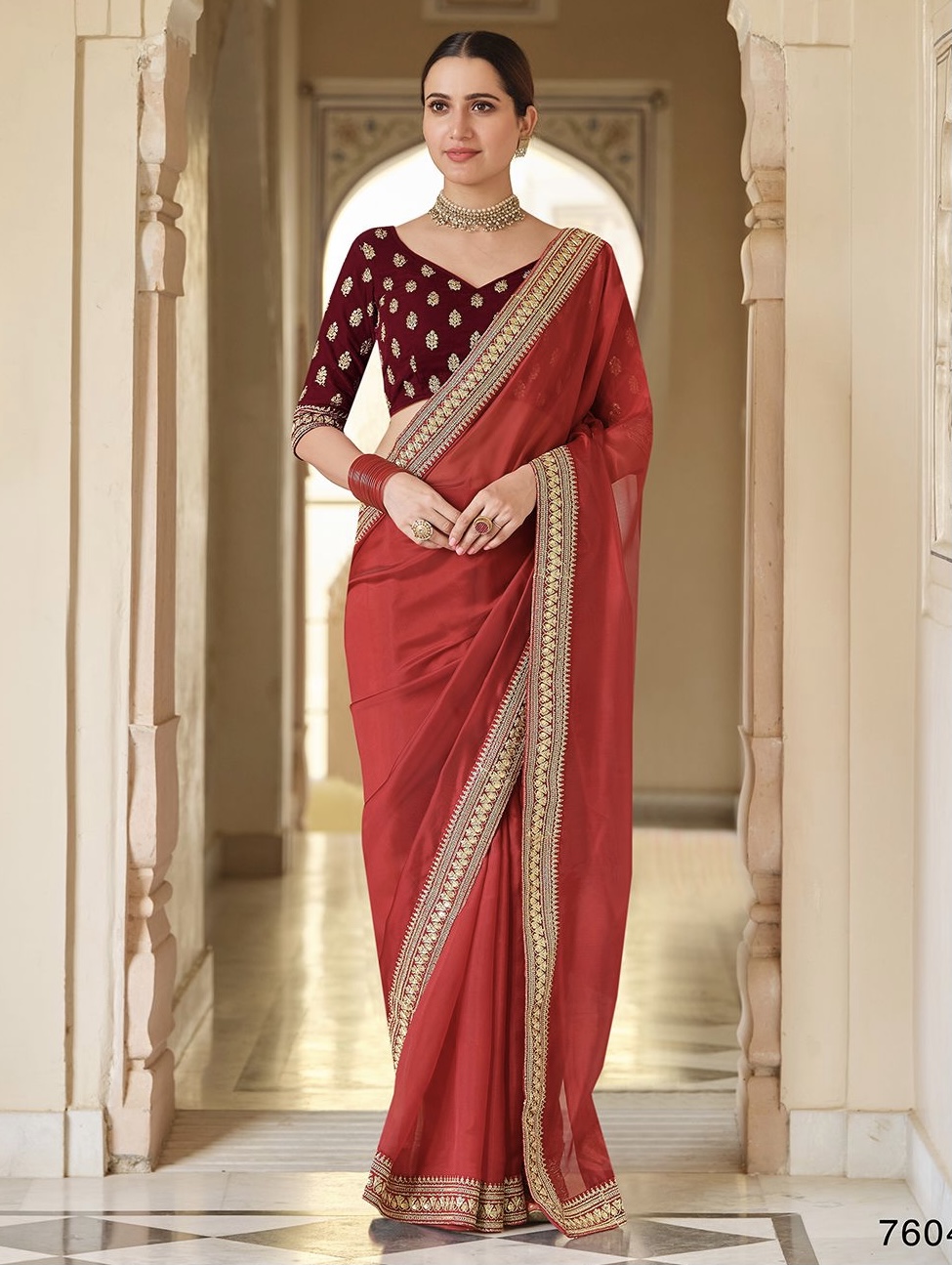 Red Organza Wedding Saree