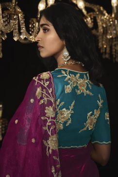 Alternative view of Magenta Fancy Embroidered Wedding Saree