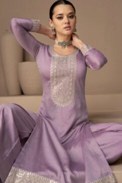 Alternative view of Lilac Silk Palazzo Pant Suit