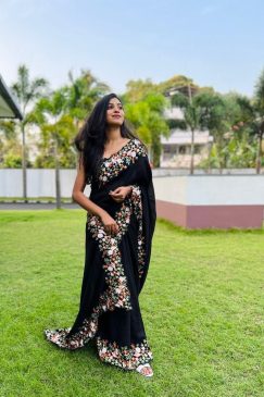Black Color Designer Partywear Saree