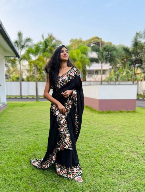 Black Color Designer Partywear Saree