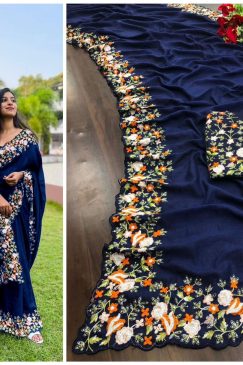 Alternative view of Blue Color Designer Partywear Saree