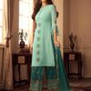 Turquoise Upada Silk Designer Palazzo Suit