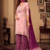 Pink Upada Silk Designer Palazzo Suit