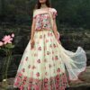 Off White Soft Net Embroidered Lehenga Choli