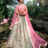 Pista Green Soft Net Embroidered Lehenga Choli