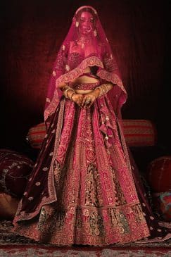 Pink Embroidered Bridal Lehenga Choli