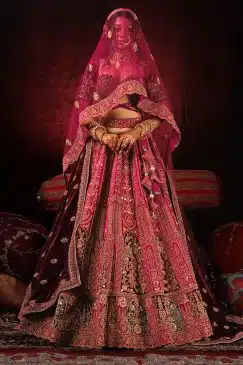 Pink Embroidered Bridal Lehenga Choli