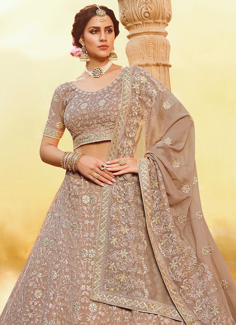 Light Brown Embroidered Bridal Lehenga Choli Lehengas