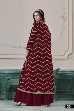 Alternative view of Maroon Color Beautiful Wedding And PArtywear Dress