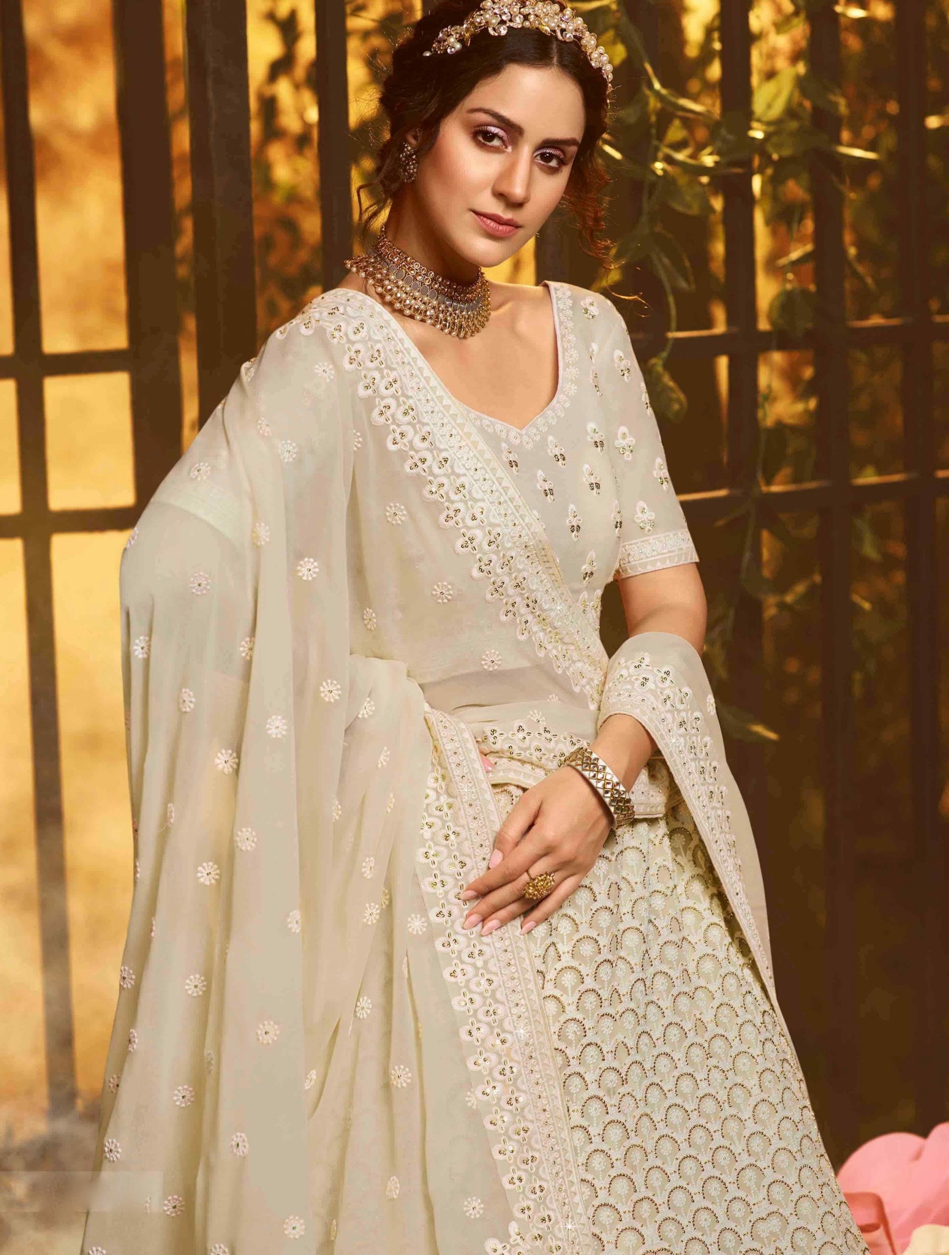 white wedding lehengas