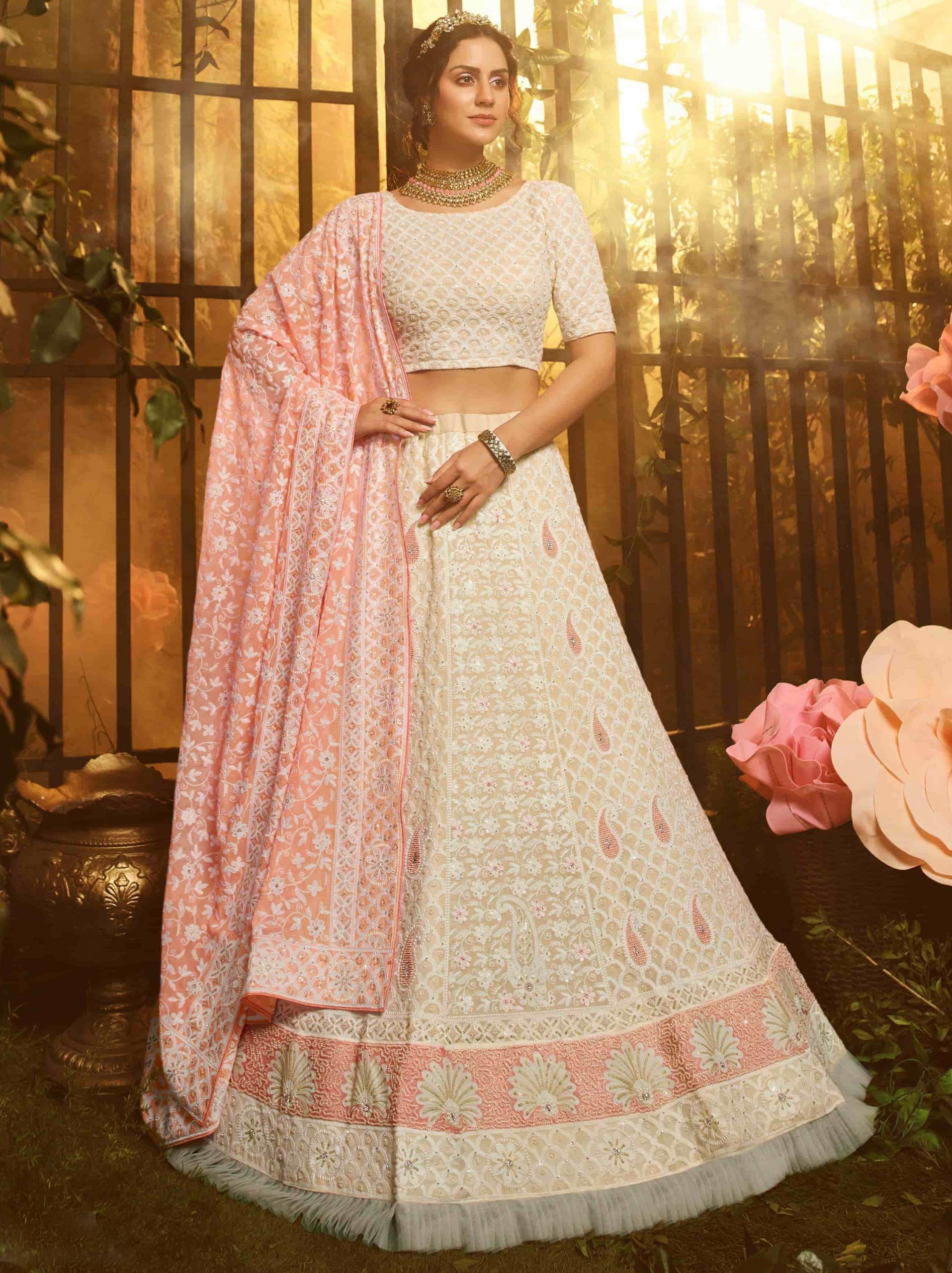 white wedding lehengas