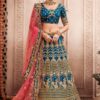 Blue Art Silk Embroidered Bridal Lehenga Choli
