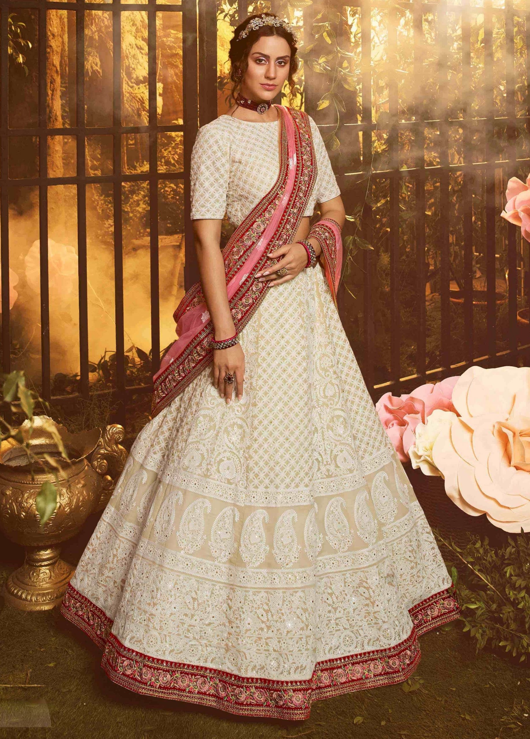 white wedding lehengas