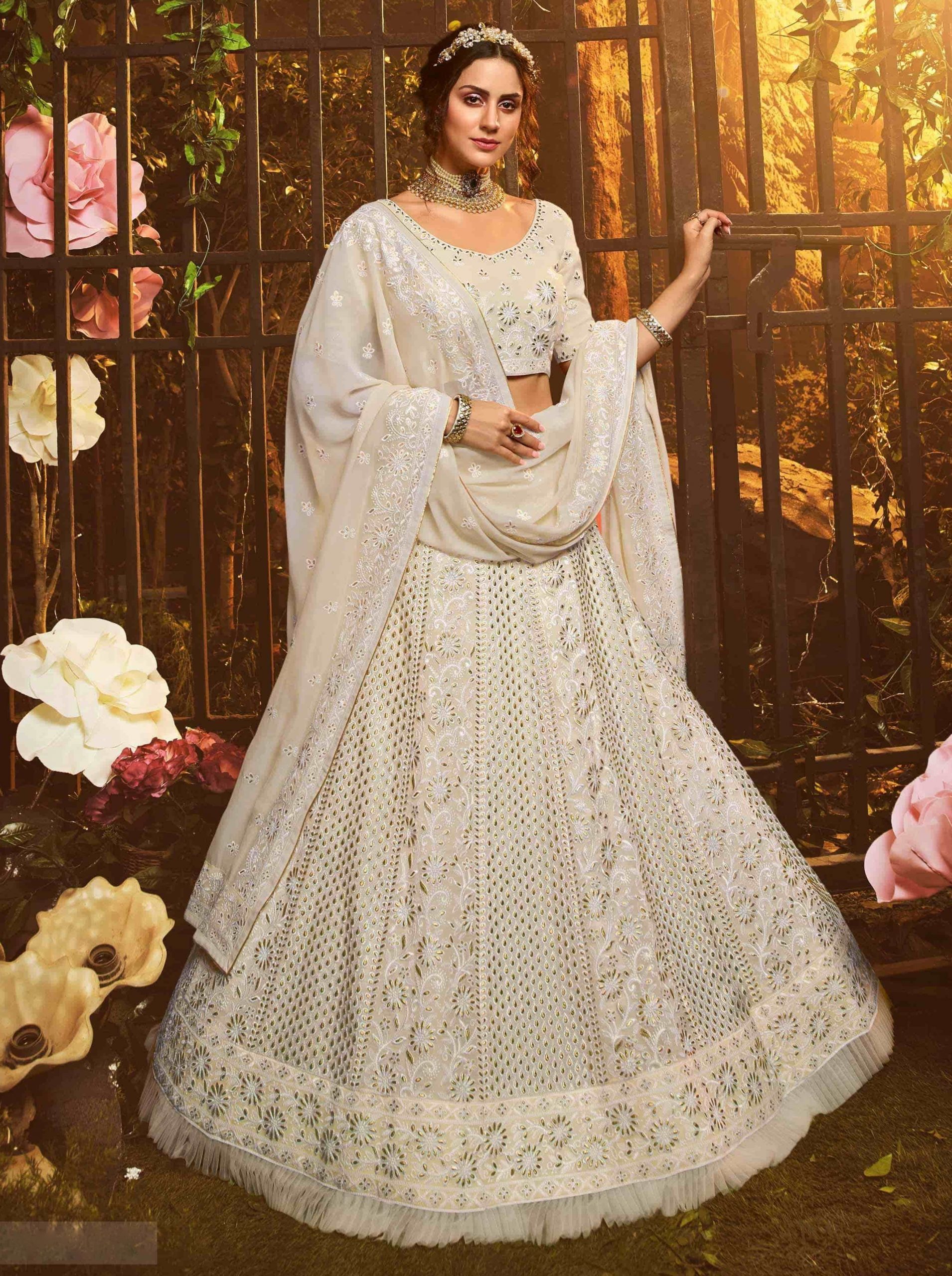 white lehenga choli for wedding