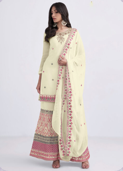 Mellow Yellow Georgette Sharara Suit