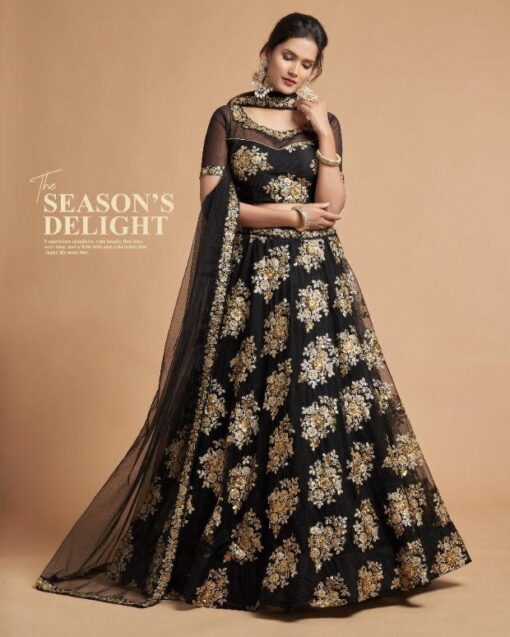 Black Net Sangeet Lehenga Choli