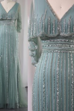 Alternative view of Luxury Modest Embellished Cape Sleeve Evening Dress