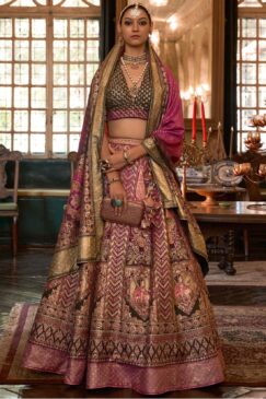 Purple Royal Rajwadi Silk Embroidered Lehenga Choli