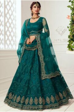 Morpich Embroidered Net Bridal Lehenga Choli