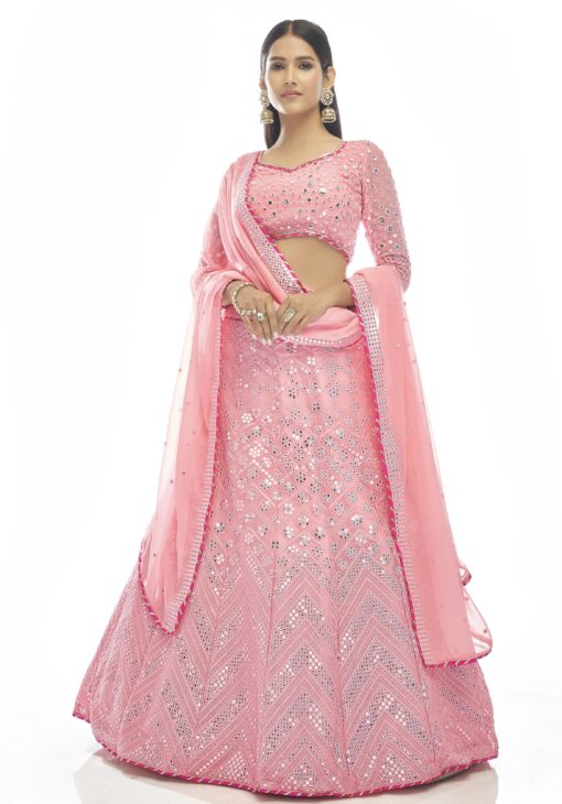 Baby Pink Georgette Lehenga Choli