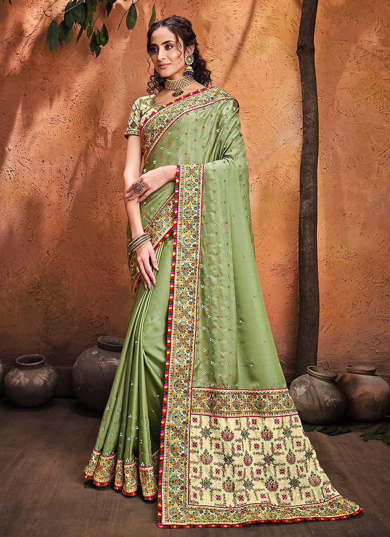 Satin wedding sarees sale