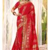 Red Dola Silk Wedding Saree